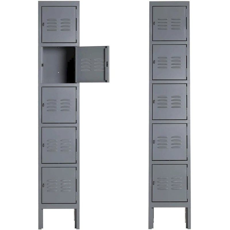 Armoire de Rangement 5 Portes en Métal pour École Bureau Salle de Sport