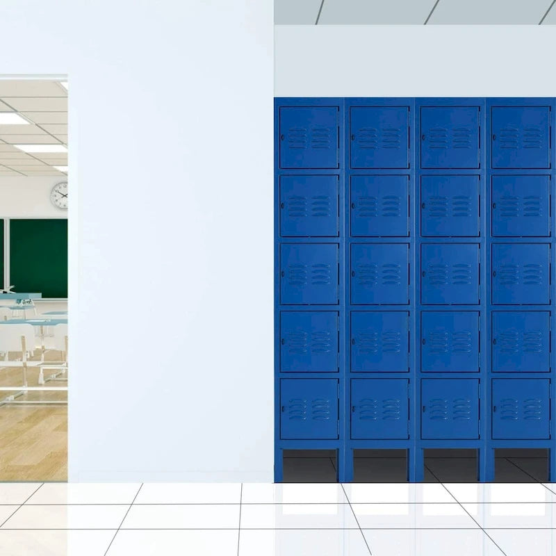 Armoire de Rangement 5 Portes en Métal pour École Bureau Salle de Sport