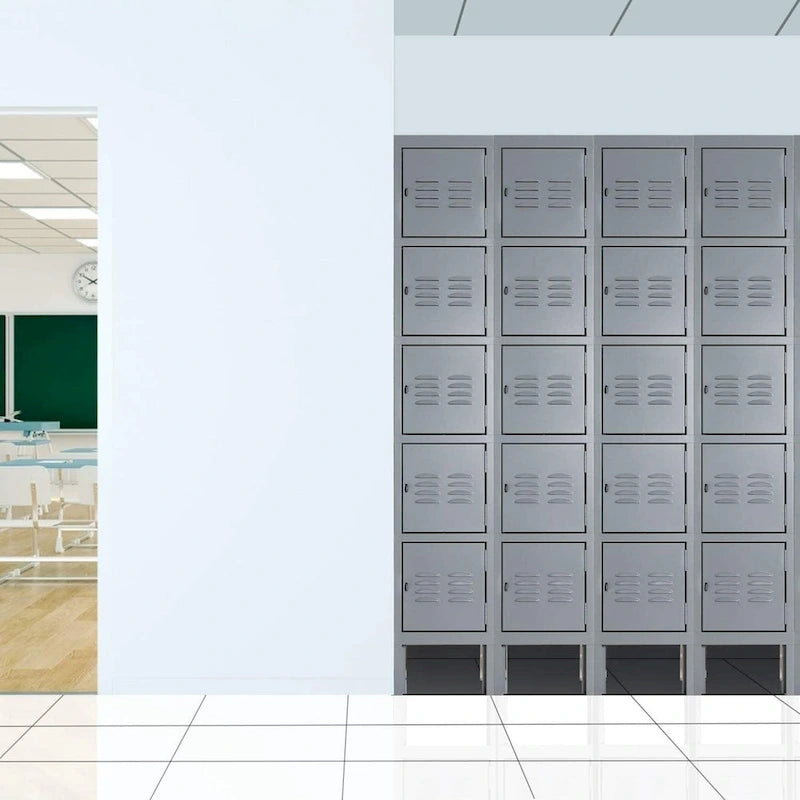 Armoire de Rangement 5 Portes en Métal pour École Bureau Salle de Sport