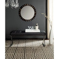 Banc capitonné gris « Modern Glam » – 109x46x46 cm
