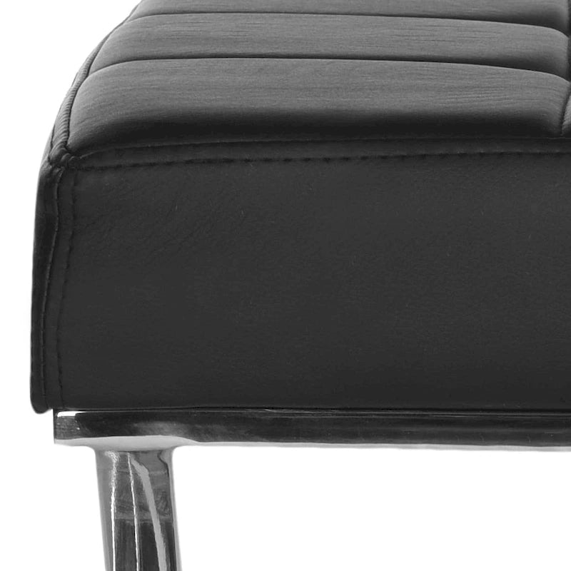 Banc capitonné gris « Modern Glam » – 109x46x46 cm