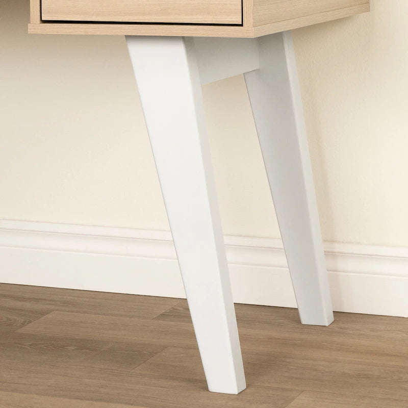 Bureau d'ordinateur avec multiprise et tiroirs
