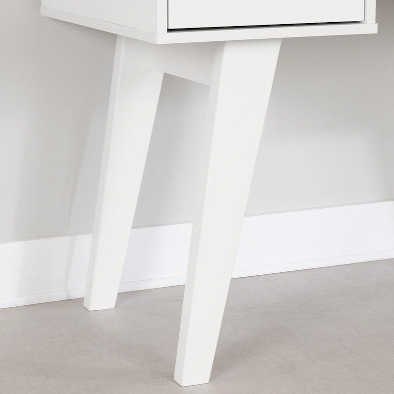 Bureau d'ordinateur avec multiprise et tiroirs