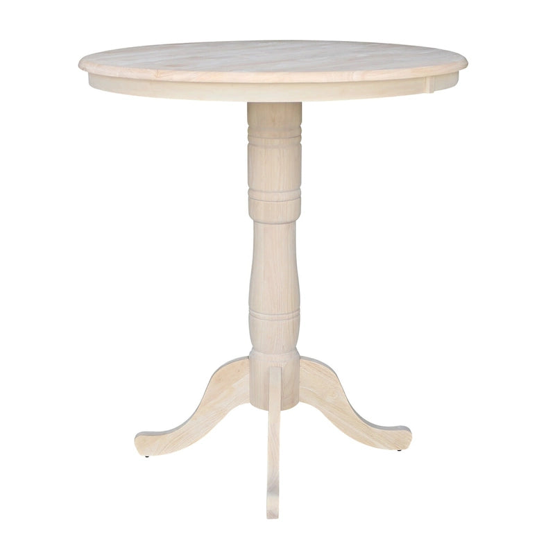Table piédestal ronde de 91 cm de hauteur bar, non finie