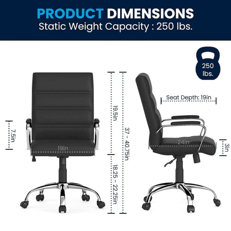 Fauteuil de bureau pivotant mi-dossier de direction