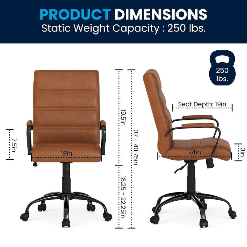 Fauteuil de bureau pivotant mi-dossier de direction