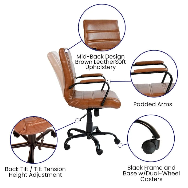 Fauteuil de bureau pivotant mi-dossier de direction