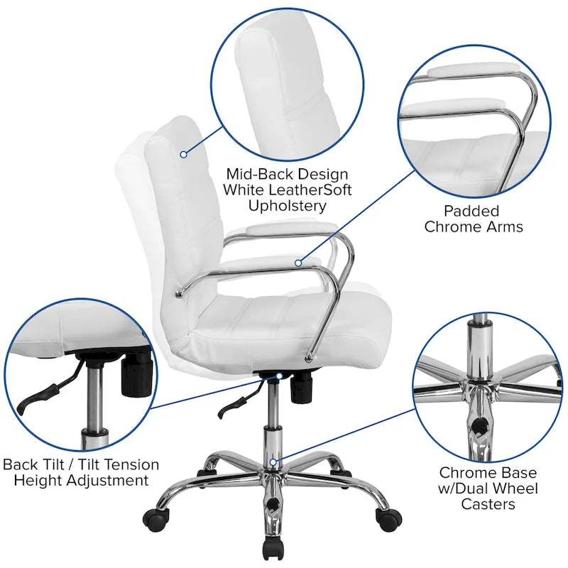 Fauteuil de bureau pivotant mi-dossier de direction