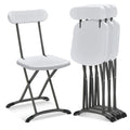 Chaise pliante avec pieds incurvés en métal, assise large et dossier ergonomique