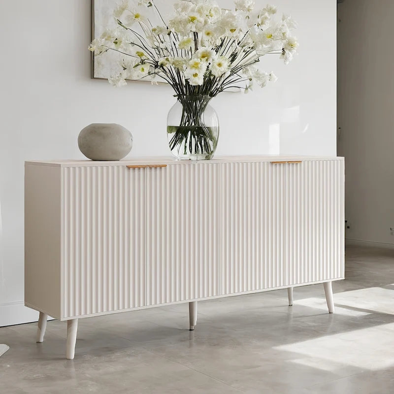 Buffet de cuisine avec portes ondulées