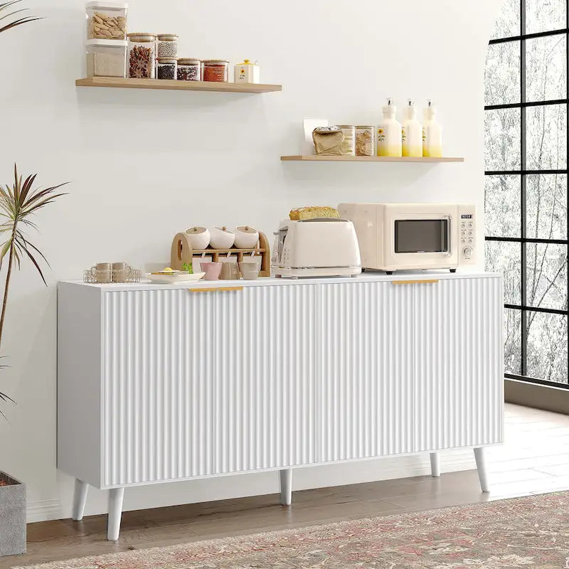 Buffet de cuisine avec portes ondulées