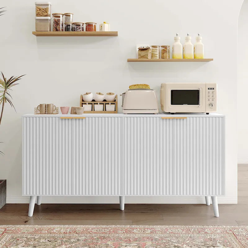 Buffet de cuisine avec portes ondulées