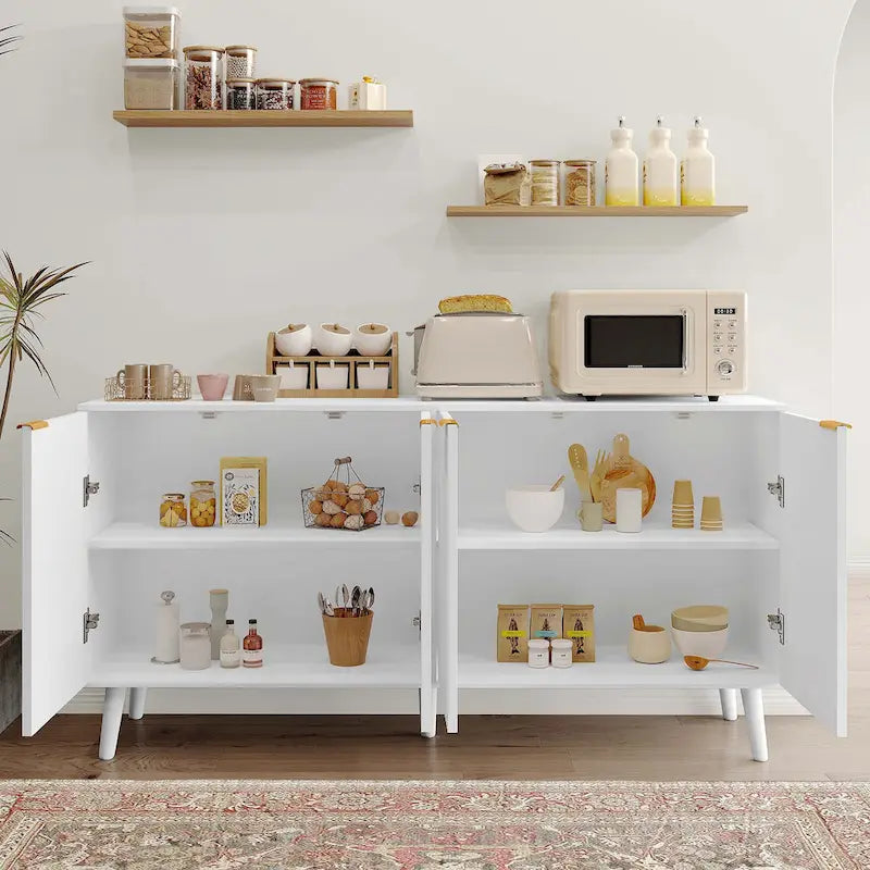Buffet de cuisine avec portes ondulées