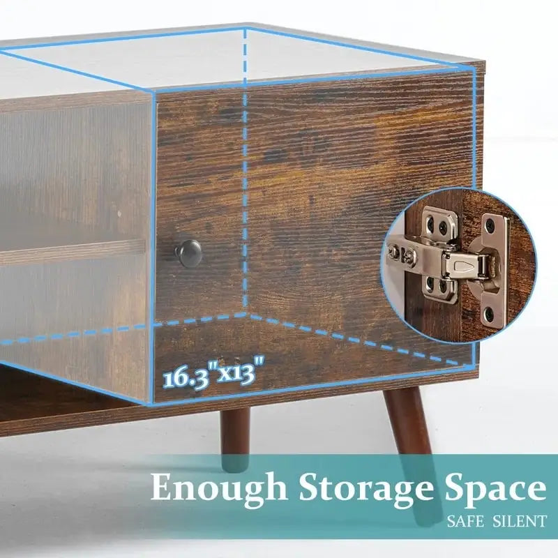 Meuble TV, Meuble TV moderne du milieu du siècle pour téléviseur de 55/60 pouces, Meuble TV de style ferme, Meuble de rangement pour salon