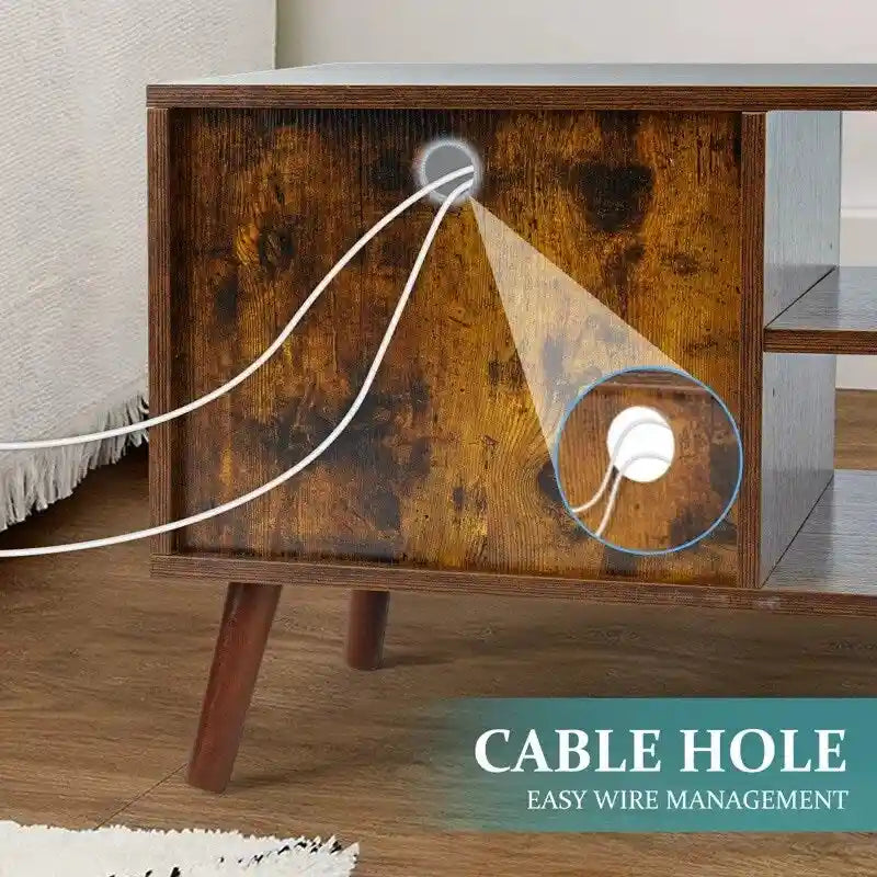 Meuble TV, Meuble TV moderne du milieu du siècle pour téléviseur de 55/60 pouces, Meuble TV de style ferme, Meuble de rangement pour salon
