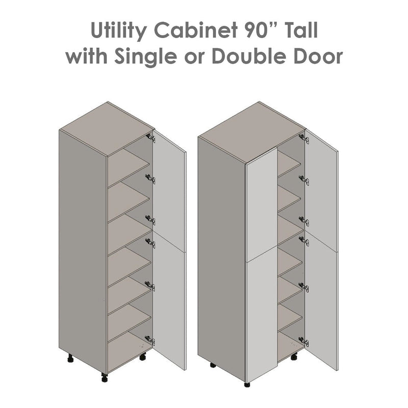 Armoire utilitaire 36 x 90 à quatre portes-gris - 36 x 90 x 23 3/8
