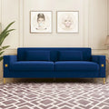 Canapé deux places moderne en velours capitonné avec coussins et oreillers amovibles - 85,63 po P x 30,31 po L x 30,51 po H