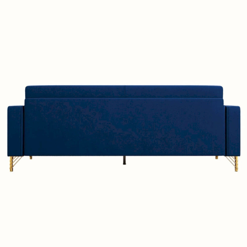 Canapé deux places moderne en velours capitonné avec coussins et oreillers amovibles - 85,63 po P x 30,31 po L x 30,51 po H