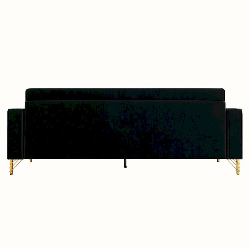 Canapé deux places moderne en velours capitonné avec coussins et oreillers amovibles - 85,63 po P x 30,31 po L x 30,51 po H