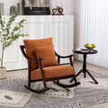 Fauteuil à bascule moderne en tissu tissé avec cadre en bois massif