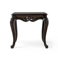 Table d'appoint traditionnelle en bois massif avec pieds galbés sculptés