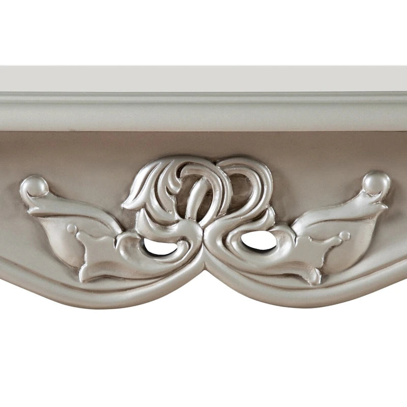 Table d'appoint traditionnelle en bois massif avec pieds galbés sculptés