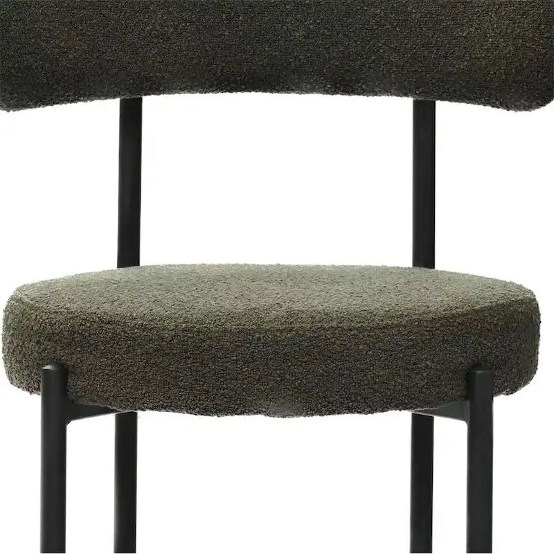 Chaises de salle à manger en bouclette, chaise à dossier incurvé de style Mid-Century Moderne, lot de 2