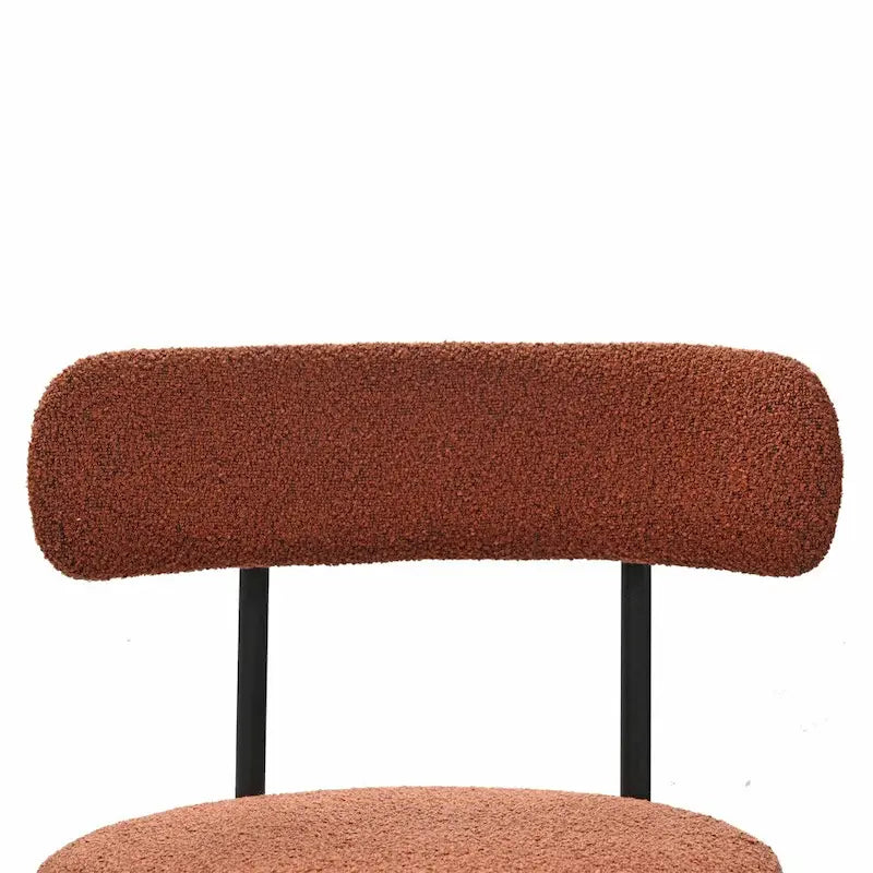 Chaises de salle à manger en bouclette, chaise à dossier incurvé de style Mid-Century Moderne, lot de 2