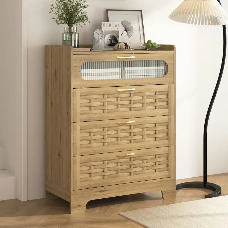 Commode double large en bois avec tiroirs larges Commode moderne