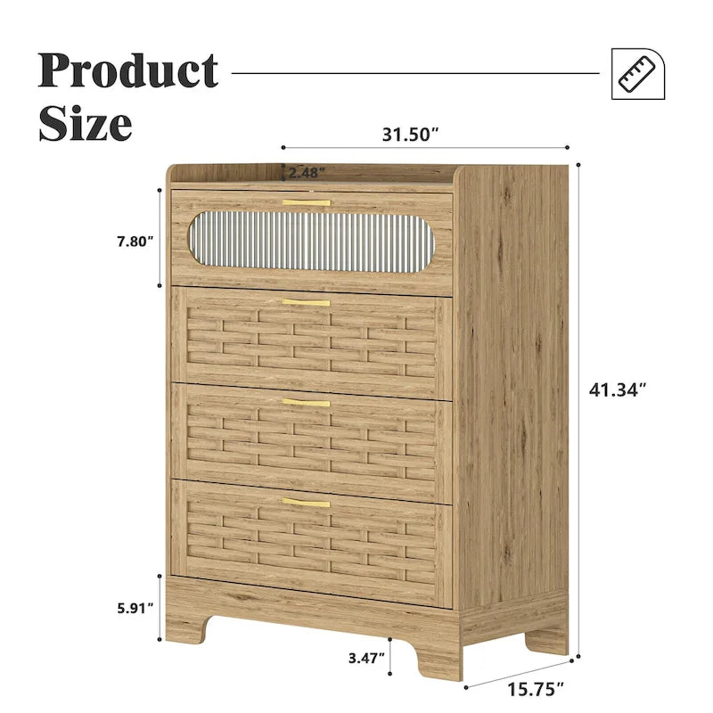 Commode double large en bois avec tiroirs larges Commode moderne