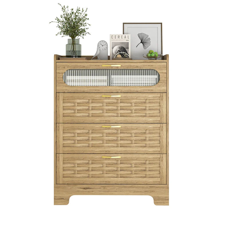 Commode double large en bois avec tiroirs larges Commode moderne