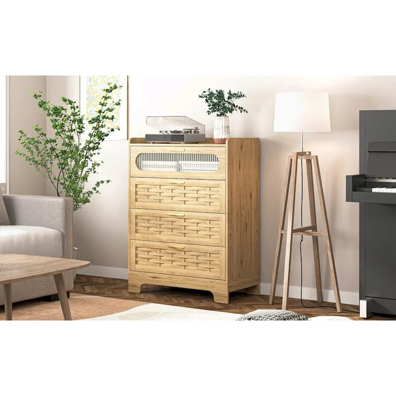 Commode double large en bois avec tiroirs larges Commode moderne