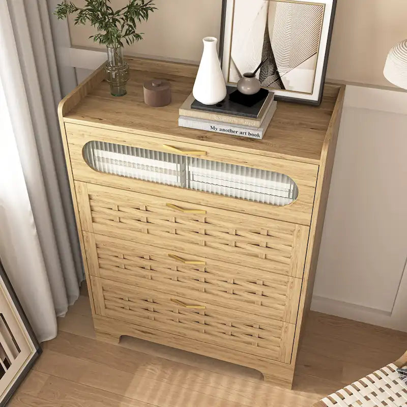 Commode double large en bois avec tiroirs larges Commode moderne