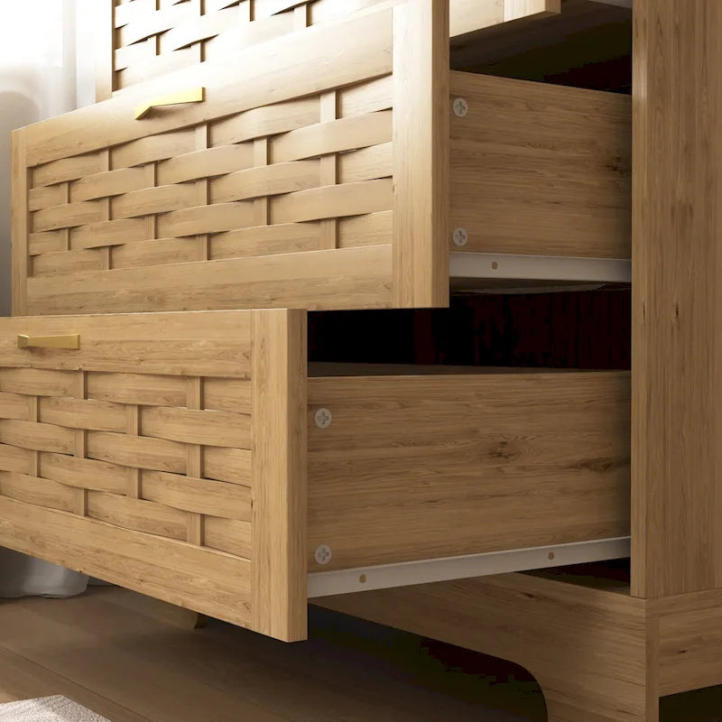 Commode double large en bois avec tiroirs larges Commode moderne