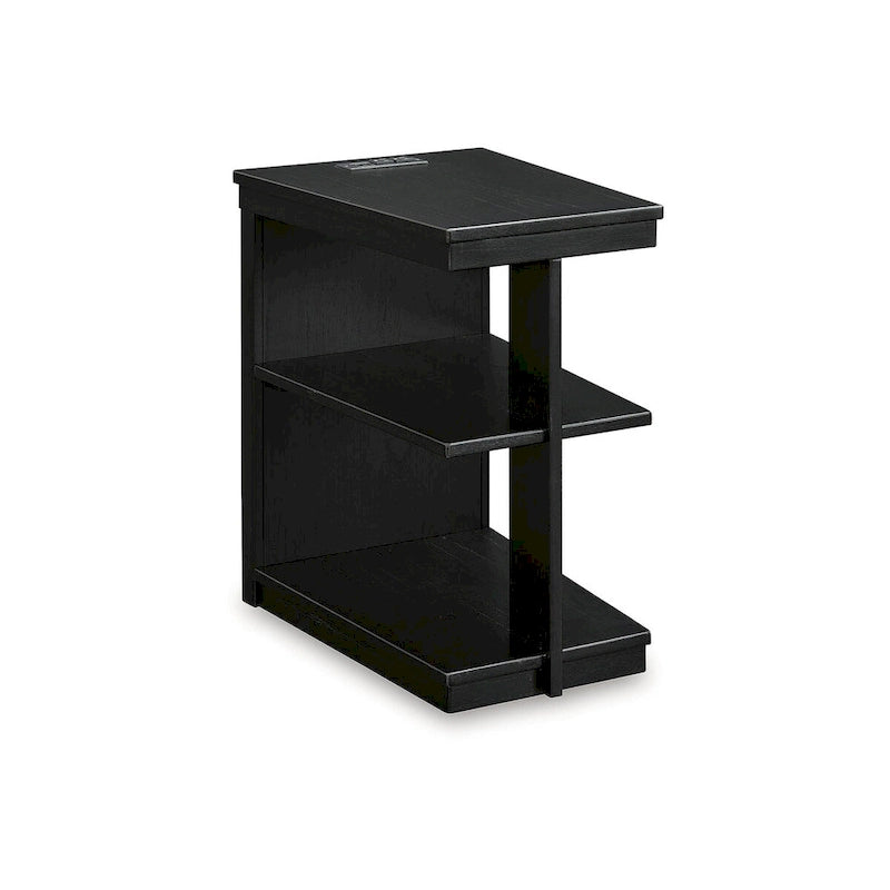 Table d'appoint noire avec ports de chargement USB - 40,6 cm L x 53,3 cm P x 61 cm H