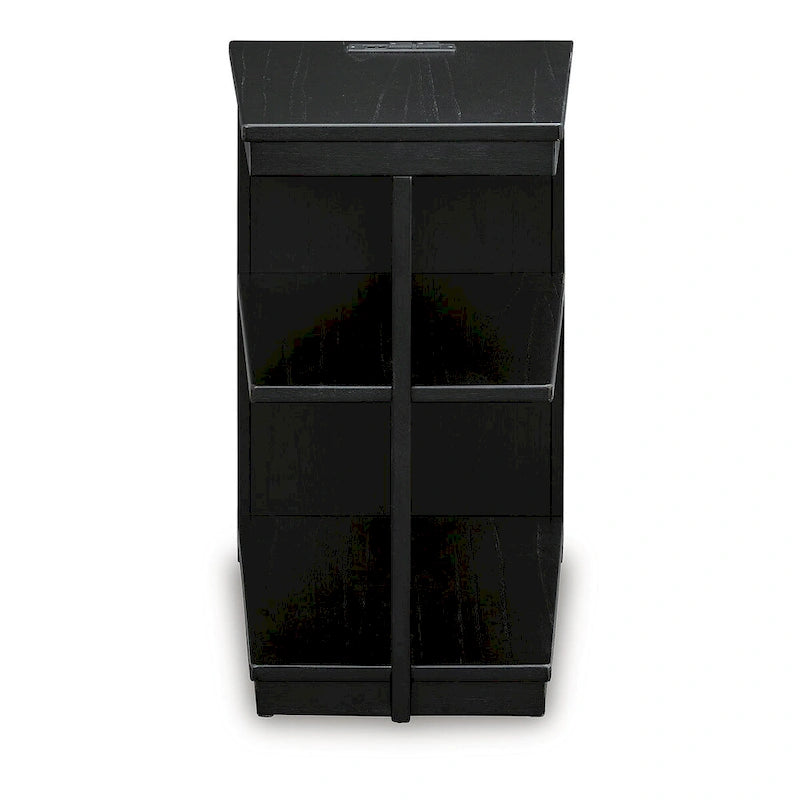 Table d'appoint noire avec ports de chargement USB - 40,6 cm L x 53,3 cm P x 61 cm H