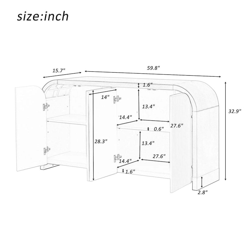 Meuble de rangement avec étagères réglables pour bureau, salon et entrée