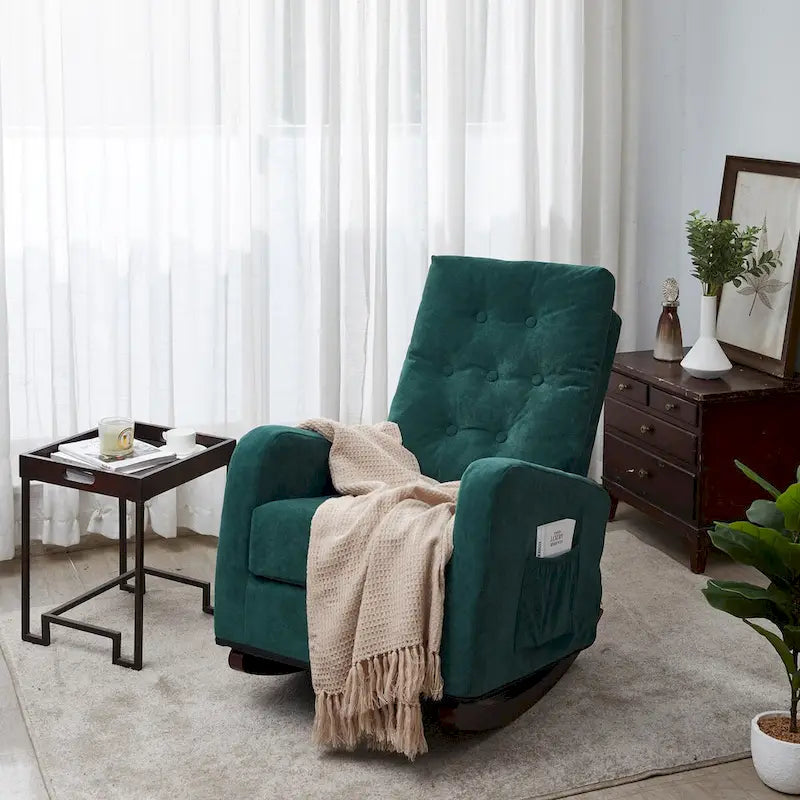 Fauteuil inclinable de relaxation en tissu à dossier haut