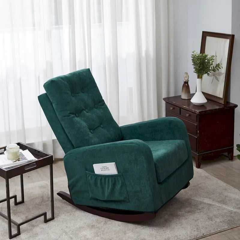 Fauteuil inclinable de relaxation en tissu à dossier haut