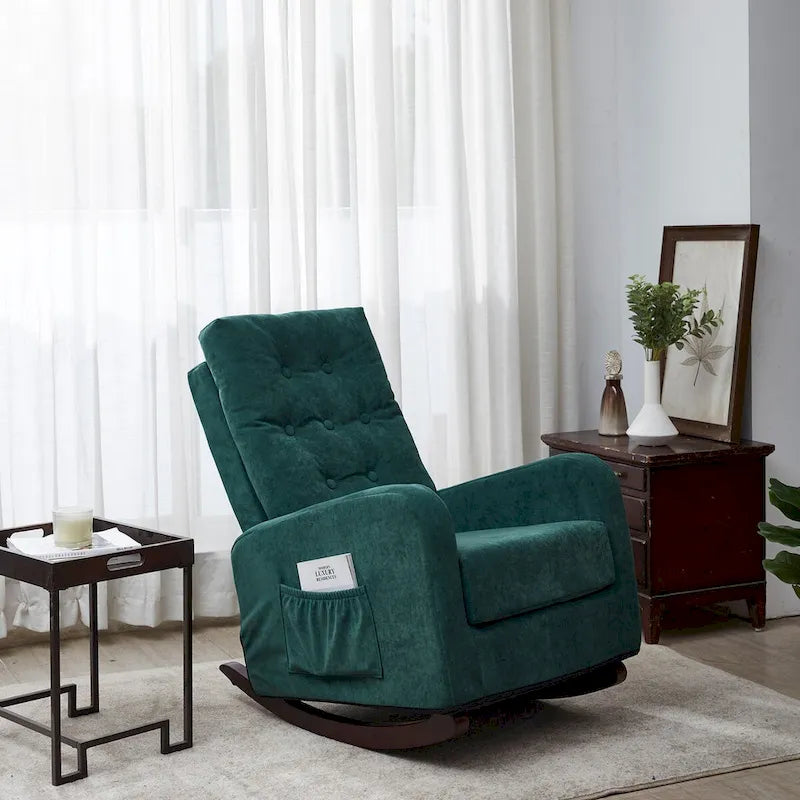 Fauteuil inclinable de relaxation en tissu à dossier haut