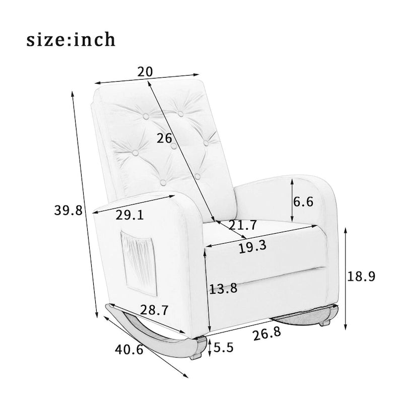 Fauteuil inclinable de relaxation en tissu à dossier haut