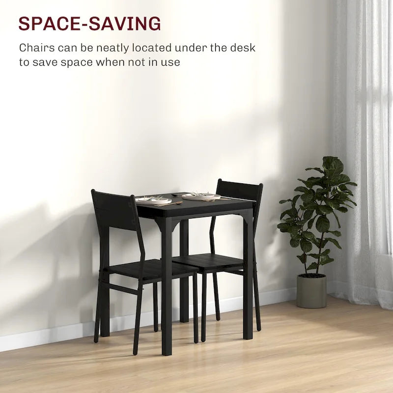 Ensemble de salle à manger 3 pièces pour 2 personnes, table et chaises de cuisine modernes pour coin repas, petit espace