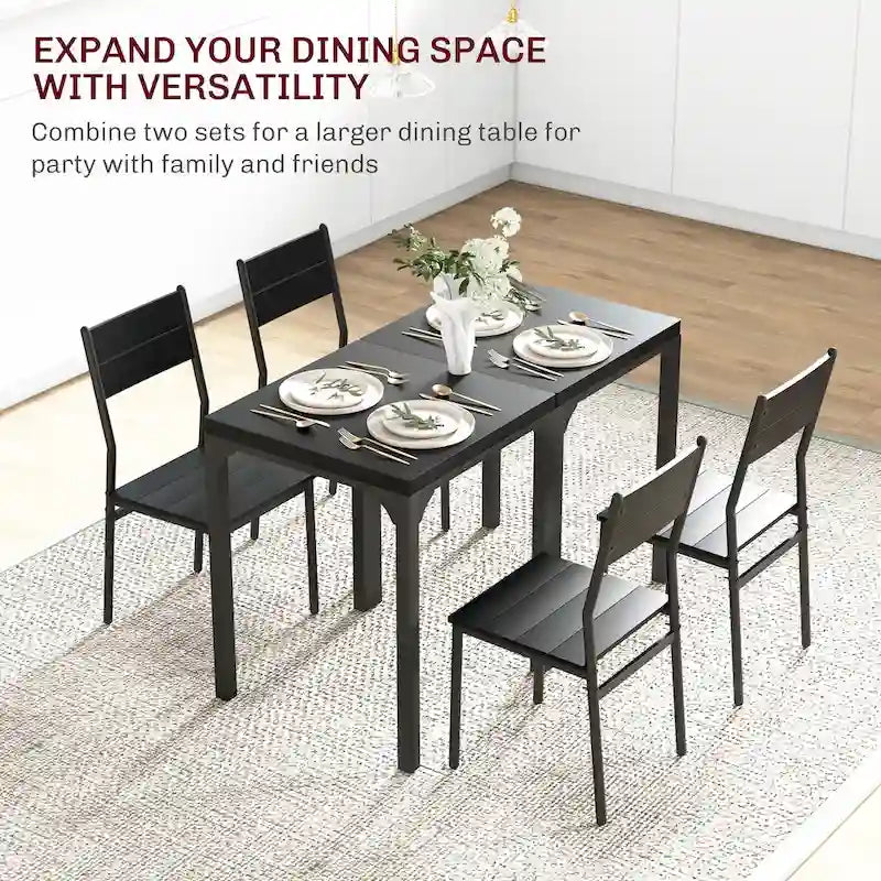 Ensemble de salle à manger 3 pièces pour 2 personnes, table et chaises de cuisine modernes pour coin repas, petit espace