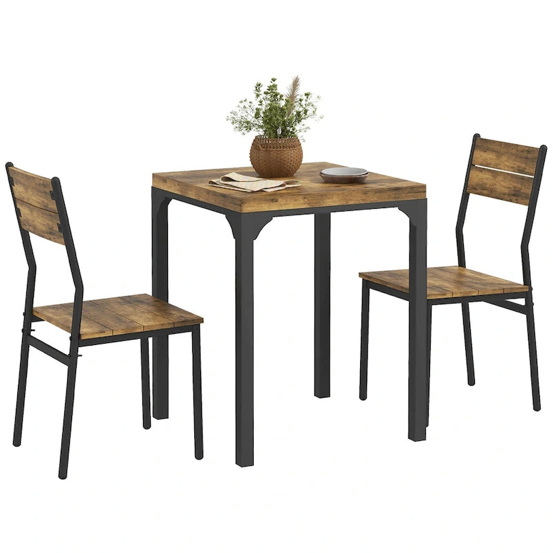 Ensemble de salle à manger 3 pièces pour 2 personnes, table et chaises de cuisine modernes pour coin repas, petit espace