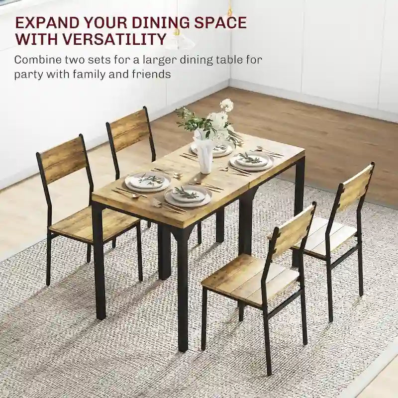 Ensemble de salle à manger 3 pièces pour 2 personnes, table et chaises de cuisine modernes pour coin repas, petit espace