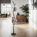 Metal Branch Design Standing Coat Rack with 9 Hooks